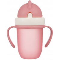 Бутылочка с силиконовой трубочкой розовая Canpol Babies Matte Pastels, 210 мл 